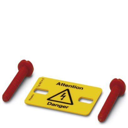 WS 4- 8 Warning plate with 2 plastic