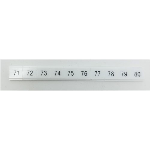 Labels,Flat,Horiz,6.2mm,71 To 80 (10X)