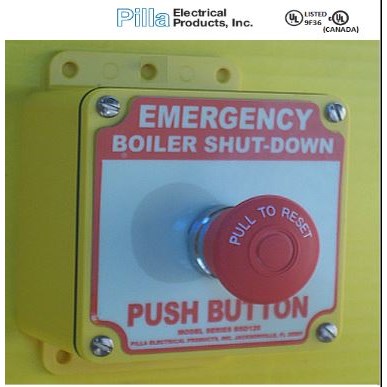 Boiler Shut-Down Push Button NEMA 4X